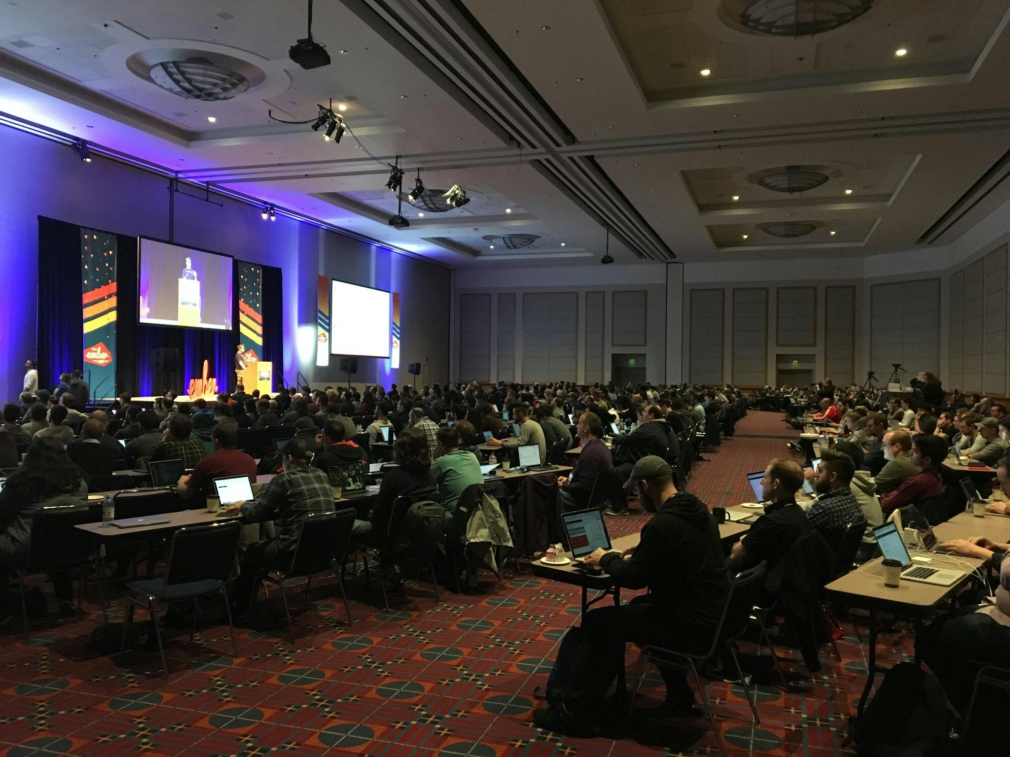 Image displaying the crowd at Ember Conf 2018