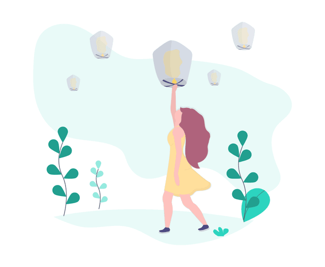 An image of a girl making some wishes